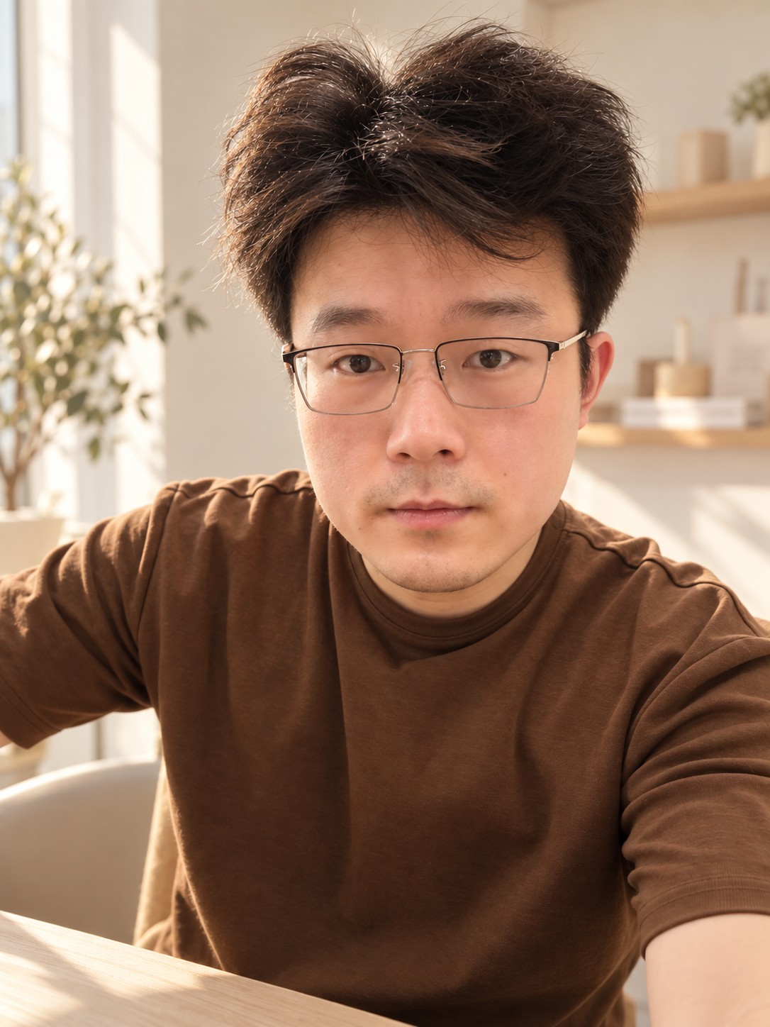 Nick, founder of SoftLumina, seated in the studio