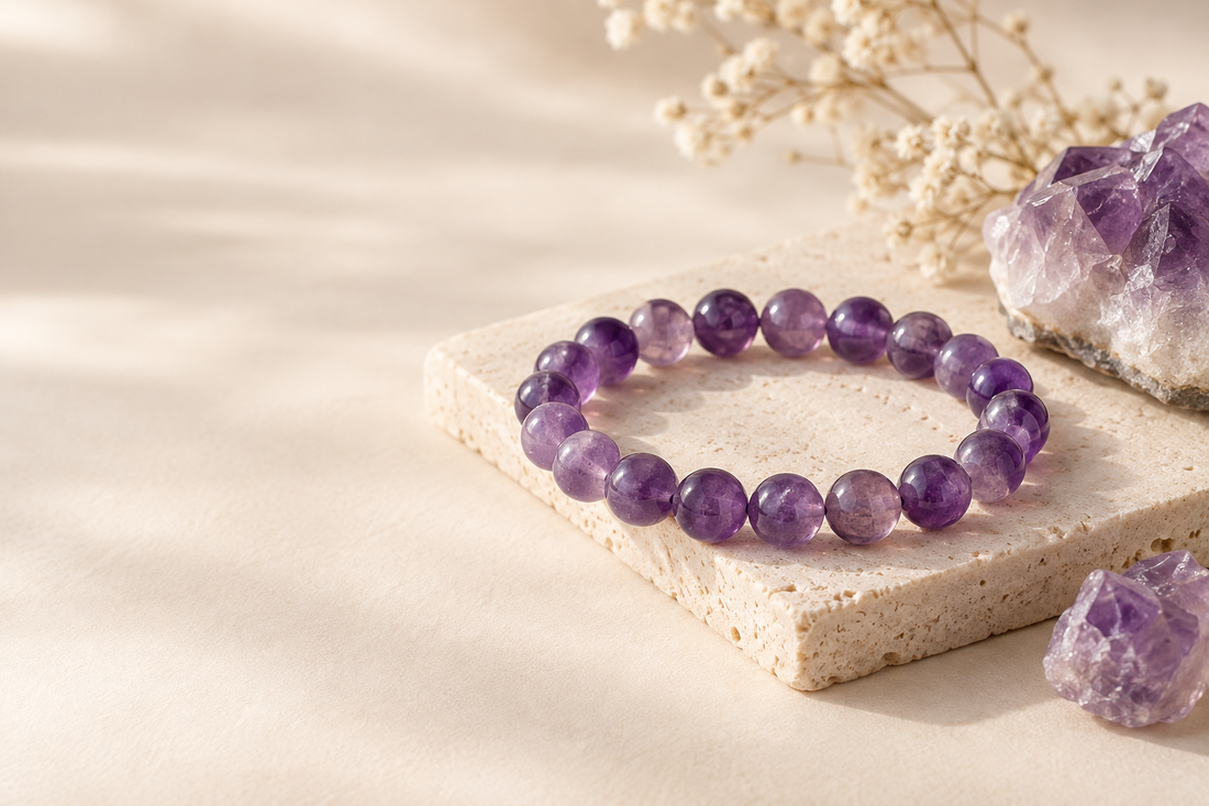 Amethyst bracelet meaning and styling guide by SoftLumina