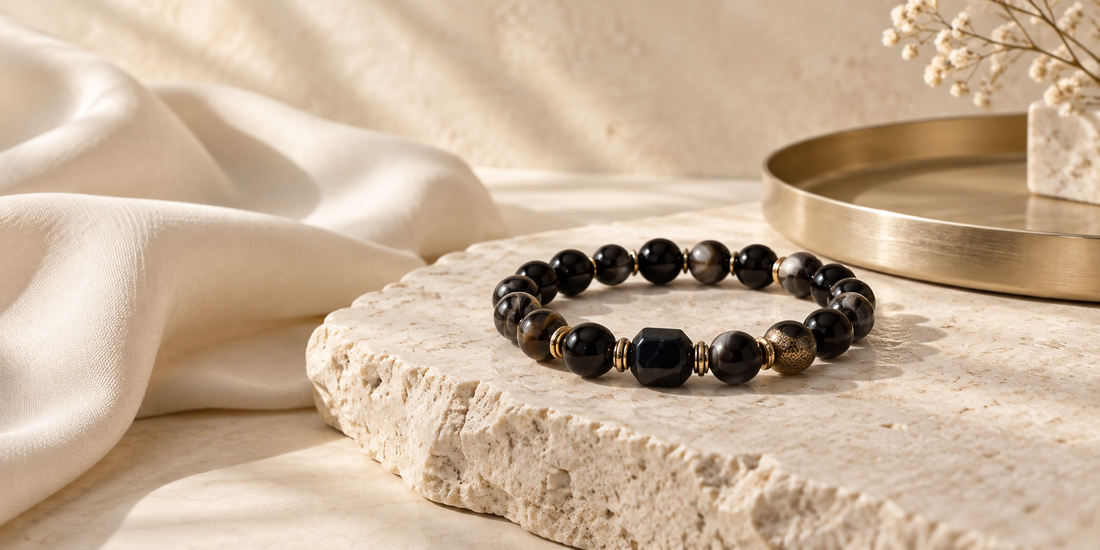 Black agate bracelet meaning and styling guide by SoftLumina