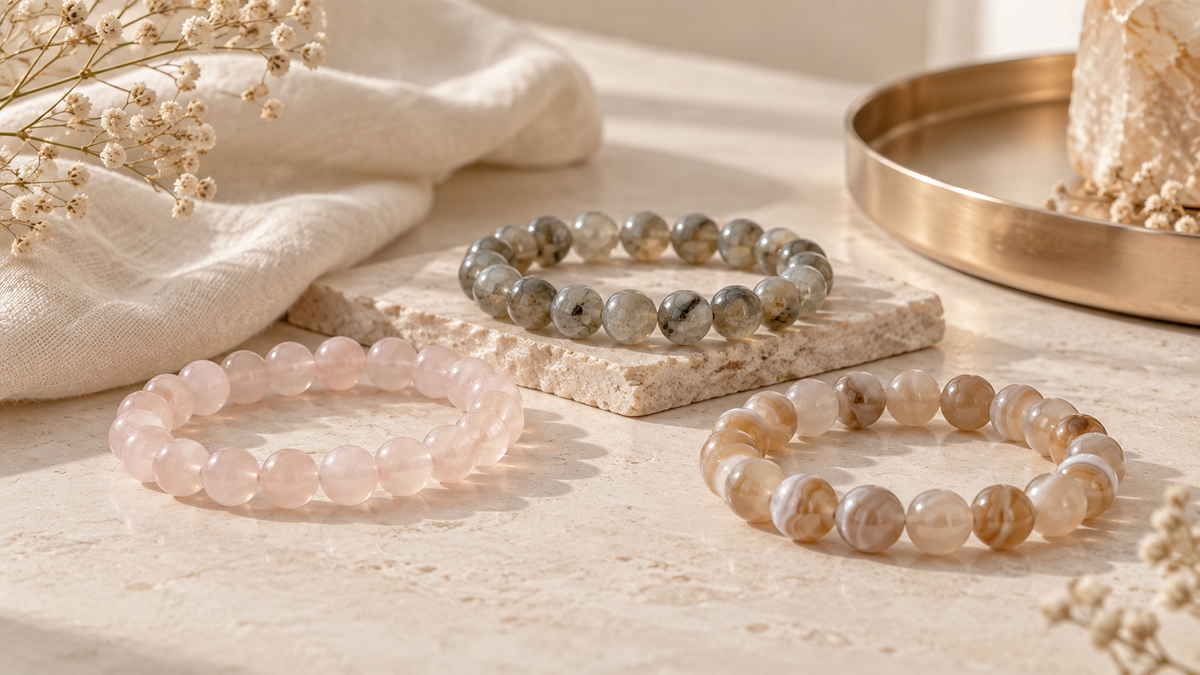 Natural crystal bracelet color inclusions and variation guide by SoftLumina