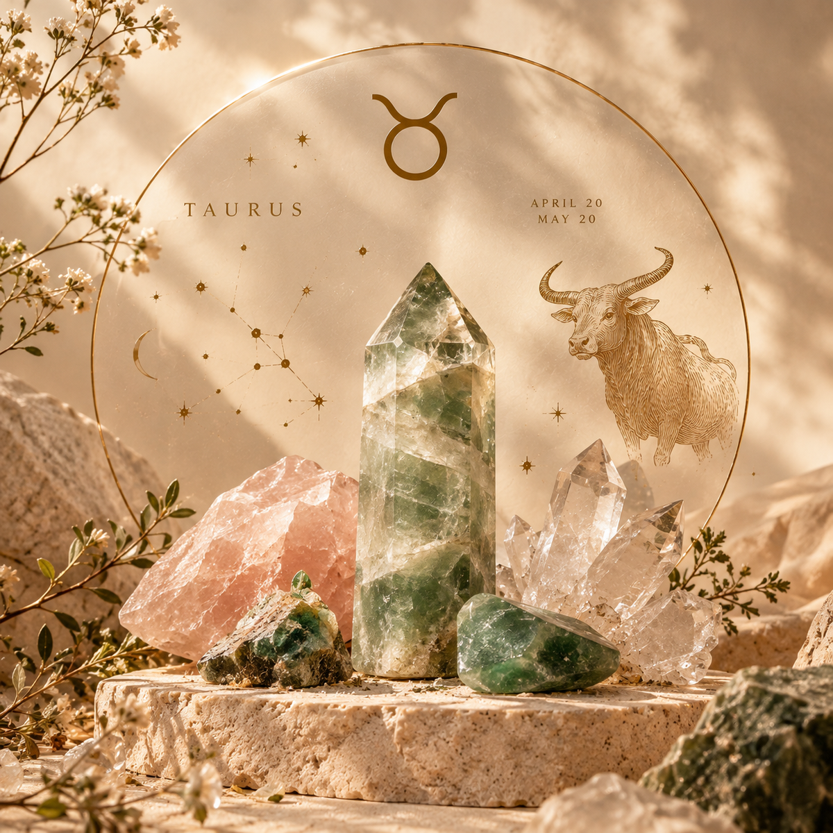 Taurus inspired natural crystal still life by SoftLumina