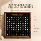 100 Natural Crystal Specimens Collection Frame | Crystal Display & Home Decor
