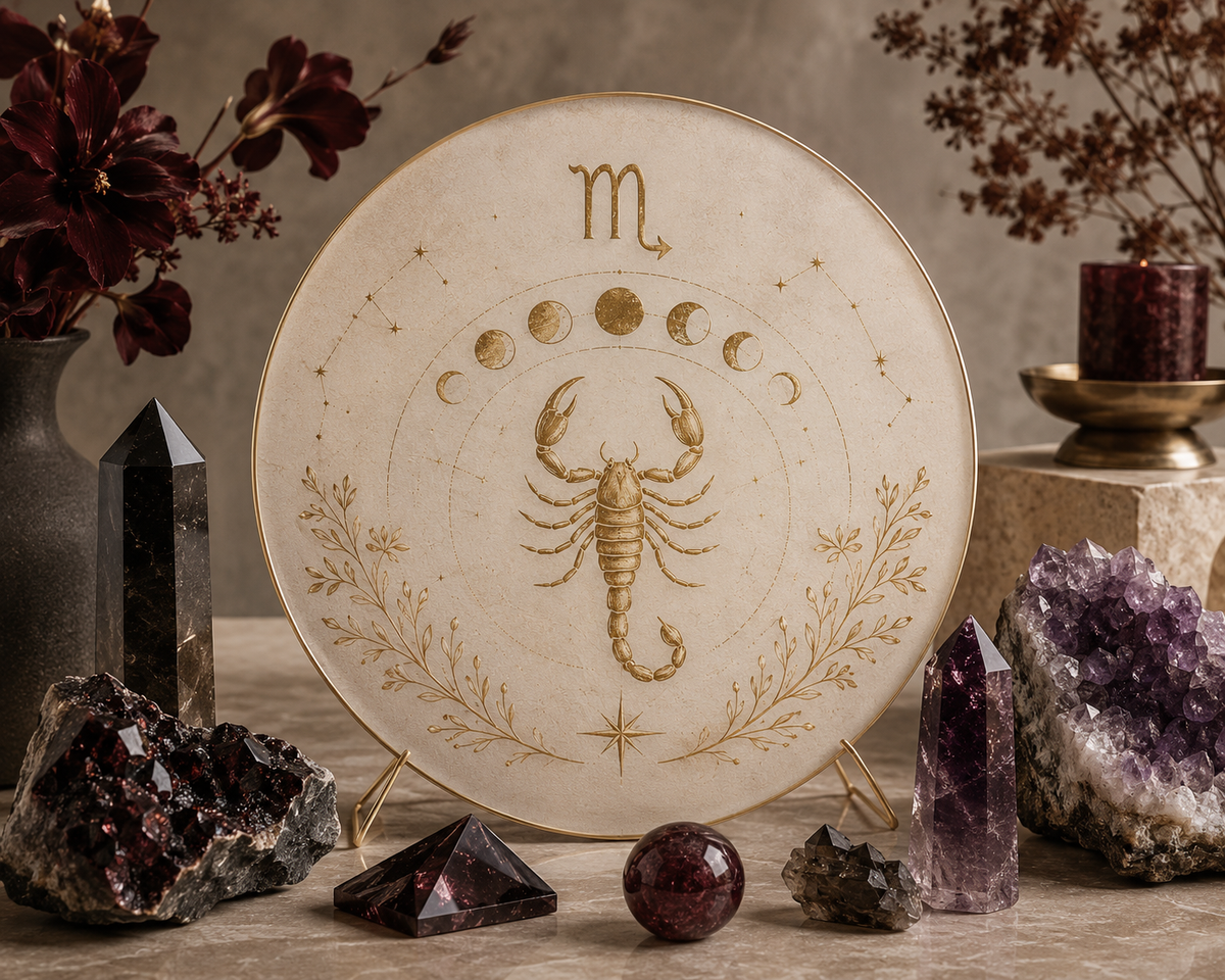 Scorpio inspired natural crystal still life by SoftLumina