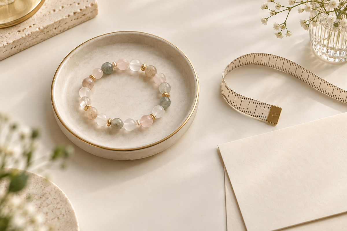 Crystal bracelet gift sizing editorial by SoftLumina