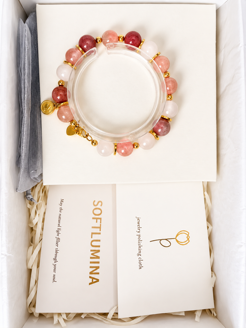 Amora Golden Keepsake Bracelet: bracelet with SoftLumina gift packaging