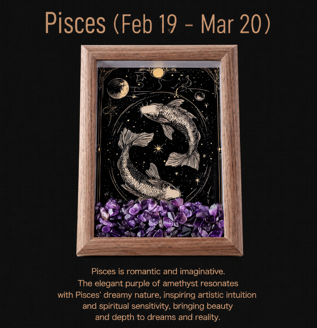 Zodiac Crystal Frame | Natural Crystal Specimen Collection