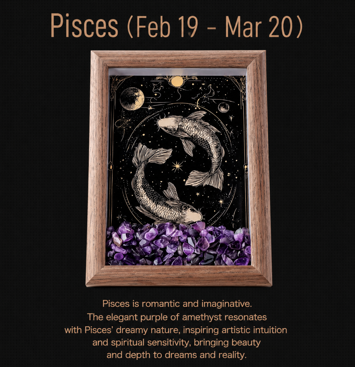 Zodiac Crystal Frame | Natural Crystal Specimen Collection